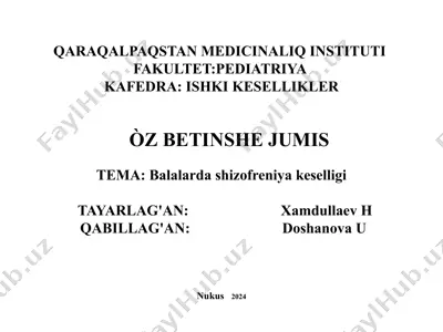 balalardashizofreniyakeselligi — PPTX