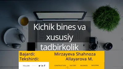 kichik biznes va tadbir korlik — PPTX