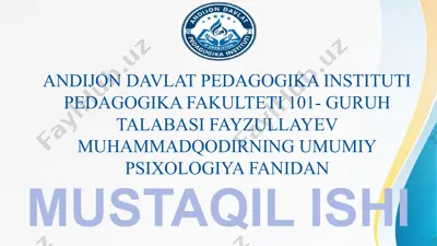kichik guruhlar psixologiyasi — PPTX