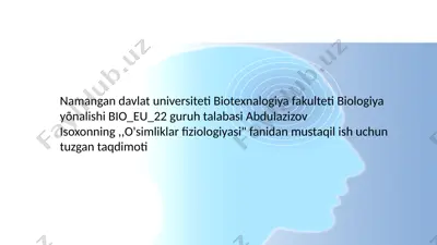 o'simliklar fiziologiyasi — PPTX