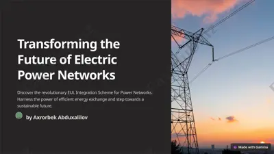 transforming the future of electric power networks — PPTX