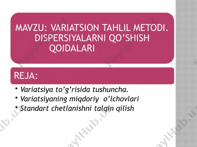 statistika va variatsiya — PPTX