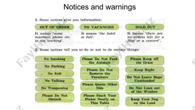 notices and warnings — PPTX