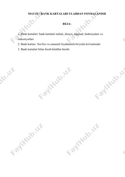 bank kartalari — DOCX