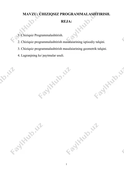 chiziqsiz programmalashtirish — DOCX