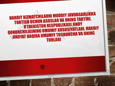 harbiy jinoyat tushunchasi va uning turlari — PPTX
