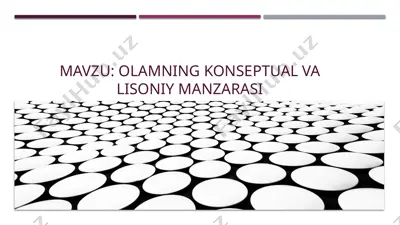 olamning konseptual vali soniy manzarasi — PPTX