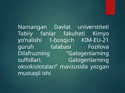 galogenlar — PPTX