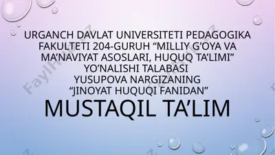 jinoyat huquqi qonunining hudud boyicha amal qilishi — PPTX