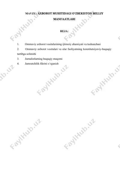 ommaviy axborot vositalari — DOCX