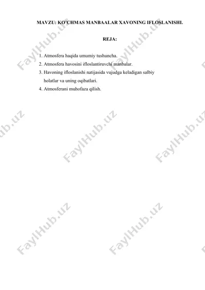 atmosfera haqida umumiy tushuncha — DOCX