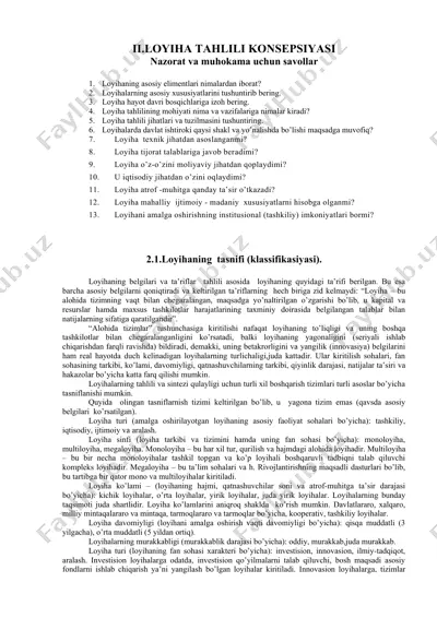 loyiha tahlili konseptsiyasi — DOC
