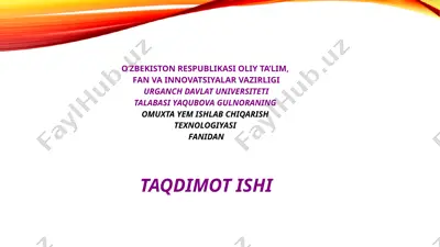 omixta-yem ishlab chiqarish texnologiyasi — PPTX