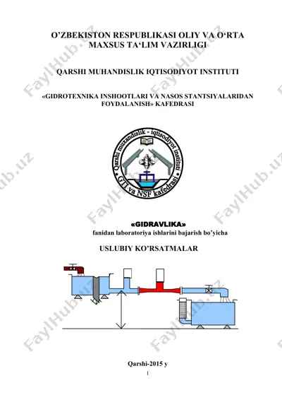 bernulli tenglamasining fizik moxiyatini tajribada o’rganish — DOC