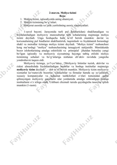 moliya tizimi — DOC
