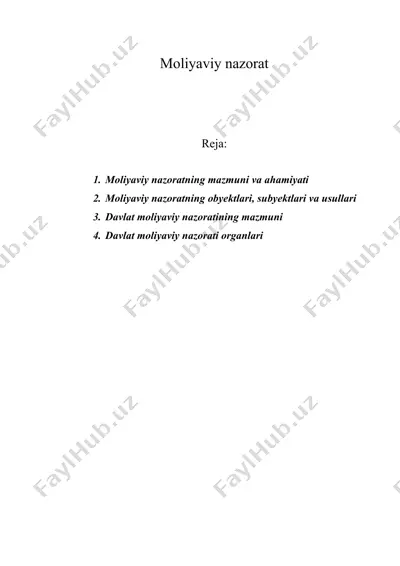 moliyaviy nazorat — DOC