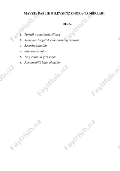 marketing nazariyasi iqtisodiy asoslari — DOCX
