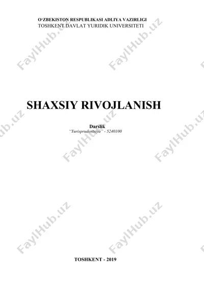 shaxsiy rivojlanish darsligi — DOC