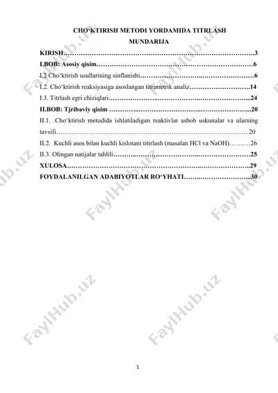 cho‘ktirish metodi yordamida titrlash — DOCX