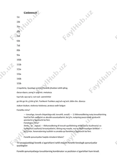 fonetika va fonologiya — DOC