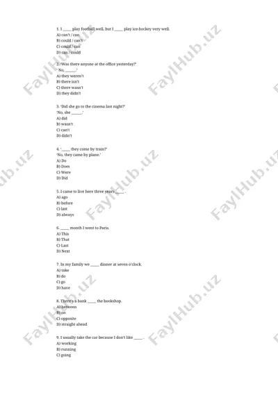 english grammar test — DOC