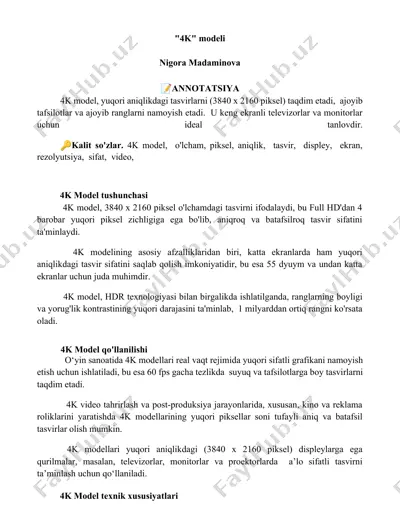 4k modeli — DOCX