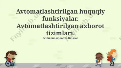 avtomatlashtirilgan huquqiy funktsiyalar — PPTX