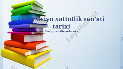oʻrta osiyo xattotlik sanʼati tarixi — PPTX