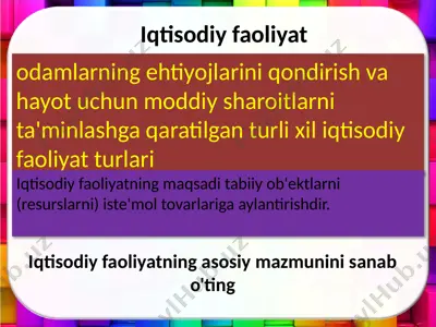 iqtisodiy faoliyat — PPTX