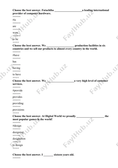 english grammar quiz — DOC