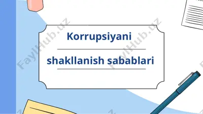 korrupsiyani shakllanish sabablari — PPTX