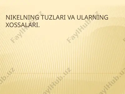 rux birikmalari va sanoatdagi ahamiyati. — PPTX
