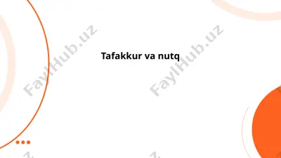 tafakkur va nutq — PPTX