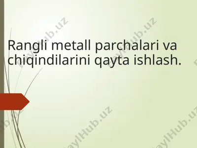 ikkilamchi mis tarkibli xom ashyolarni strukturasi . — PPTX