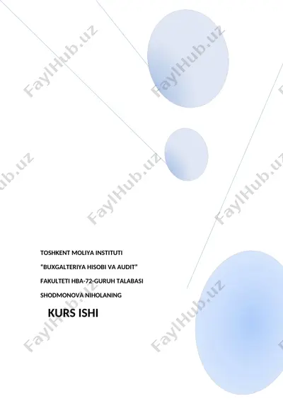 korxona operatsion faoliyatining tahlili va uning muhum jihatlari — DOCX