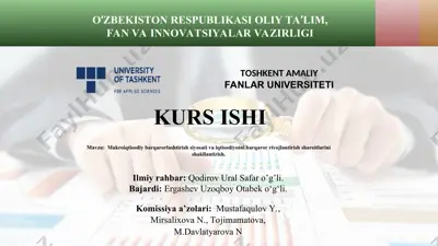 makroiqtisodiy barqarorlashtirish siyosati va iqtisodiyotni barqaror rivojlantirish sharoitlarini shakllantirish — PPT