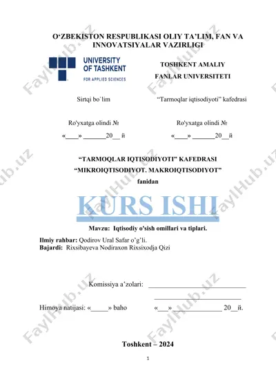 mikro-iqtisodiyot va makro-iqtisodiyot kurs ishi — DOCX