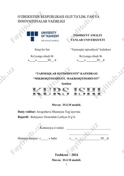 is-lm modeli — DOCX