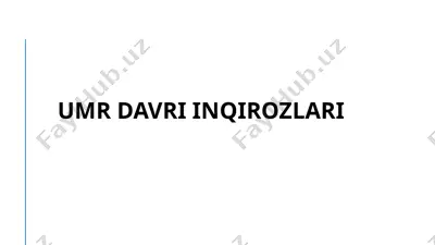 umrdavri inqirozlari — PPTX