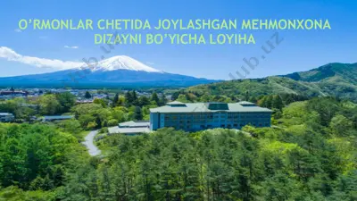 o’rmonlar chetida joylashgan mehmonxona dizayni bo’yicha loyiha — PPTX