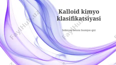 kalloid kimyo klasifikatsiyasi — PPTX