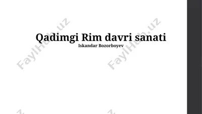 qadimgi rim davri sanati — PPTX