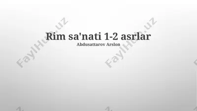 rim sa'nati 1-2 asrlar — PPTX