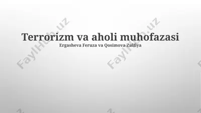 terrorizm va aholi muhofazasi — PPTX