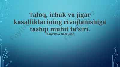tashqi muhit omillarining kasalliklariga ta'siri — PPTX