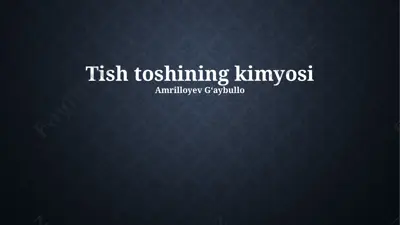 tish toshining kimyosi — PPTX