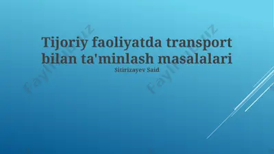 tijoriy faoliyatda transport bilan ta'minlash masalalari — PPTX