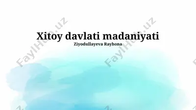 xitoy madaniyati — PPTX