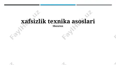 xavfsizlik texnikasi va jihozlari — PPTX