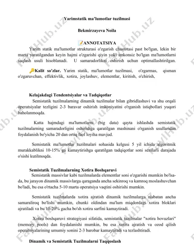 yarimstatik maʼlumotlar tuzilmasi — DOCX